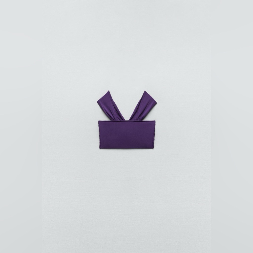 ZARA Purple Cropped Top - Picture 3 of 6